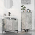 vidaXL Badezimmermöbel-Set 2 pcs Beton Grau Sperrholz und Metall