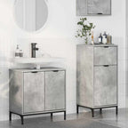 vidaXL Badezimmermöbel-Set 2 pcs Beton Grau Sperrholz und Metall