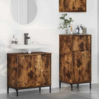 vidaXL Badezimmermöbel-Set mit Schubladen 2 pcs Geräucherte Eiche