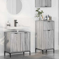 vidaXL Badezimmermöbel-Set 2 pcs Graues Sonoma Sperrholz und Metall