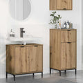 vidaXL Badezimmermöbel-Set 2 pcs Artisan-Eiche Sperrholz und Metall