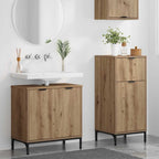 vidaXL Badezimmermöbel-Set 2 pcs Artisan-Eiche Sperrholz und Metall