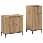 vidaXL Badezimmermöbel-Set 2 pcs Artisan-Eiche Sperrholz und Metall