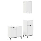 vidaXL Badezimmermöbel-Set mit Regal 3 pcs Weiß Sperrholz und Metall