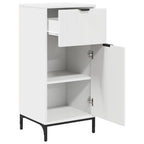 vidaXL Badezimmermöbel-Set mit Regal 3 pcs Weiß Sperrholz und Metall
