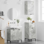 vidaXL Badezimmermöbel Set mit Regal 3 pcs Betongrau Holzwerkstoff