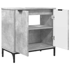 vidaXL Badezimmermöbel Set mit Regal 3 pcs Betongrau Holzwerkstoff