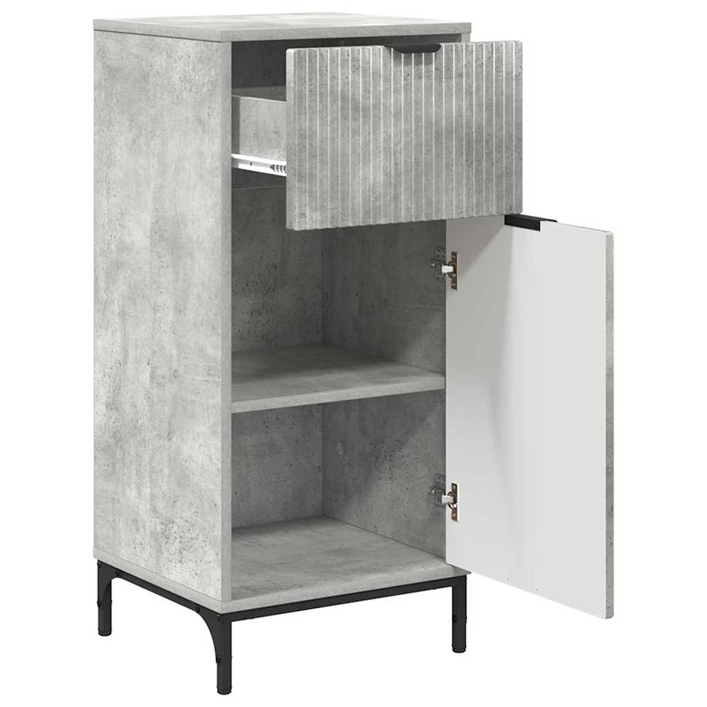 vidaXL Badezimmermöbel Set mit Regal 3 pcs Betongrau Holzwerkstoff