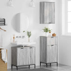 vidaXL Badezimmermöbel Set mit Regal 3 pcs Grau Sonoma Holzwerkstoff