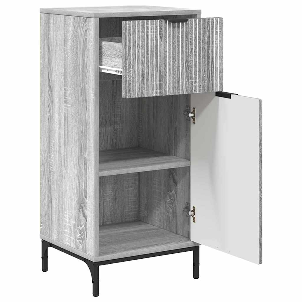 vidaXL Badezimmermöbel Set mit Regal 3 pcs Grau Sonoma Holzwerkstoff