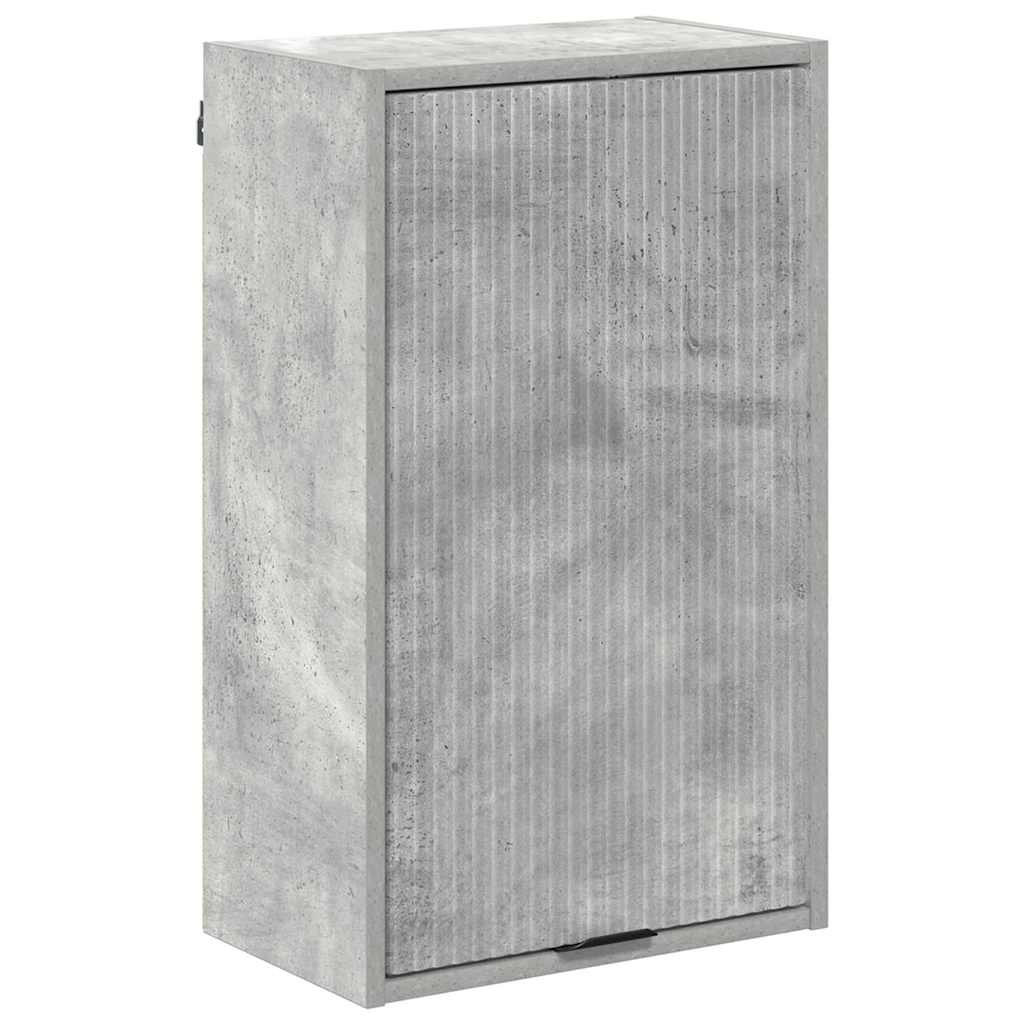 vidaXL Badezimmermöbel-Set mit Tür Beton Grau Holzwerkstoff, Metall