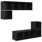 vidaXL TV-Schrankset 4 pcs Schwarz Eichen-Optik Holzwerkstoff