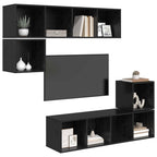 vidaXL TV-Schrankset 4 pcs Schwarz Eichen-Optik Holzwerkstoff