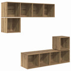 vidaXL TV-Schrankset Wandmontiert 4 pcs Artisan-Eiche Holzwerkstoff