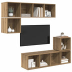 vidaXL TV-Schrankset Wandmontiert 4 pcs Artisan-Eiche Holzwerkstoff