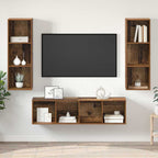 vidaXL TV-Schrankset Wandmontiert 3 pcs Altholz Holzwerkstoff