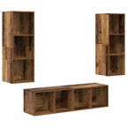 vidaXL TV-Schrankset Wandmontiert 3 pcs Altholz Holzwerkstoff