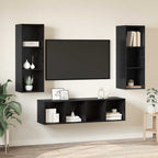 vidaXL TV-Schrankset 3 pcs Schwarz Eichen-Optik Holzwerkstoff