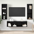 vidaXL TV-Schrankset 3 pcs Schwarz Eichen-Optik Holzwerkstoff