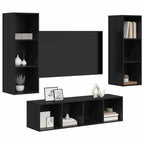 vidaXL TV-Schrankset 3 pcs Schwarz Eichen-Optik Holzwerkstoff