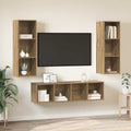vidaXL TV-Schrankset Wandmontiert 3 pcs Artisan-Eiche Holzwerkstoff