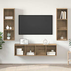 vidaXL TV-Schrankset Wandmontiert 3 pcs Artisan-Eiche Holzwerkstoff