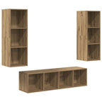vidaXL TV-Schrankset Wandmontiert 3 pcs Artisan-Eiche Holzwerkstoff