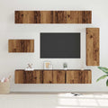 vidaXL TV-Schrankset Wandmontiert 8 pcs Altholz Holzwerkstoff