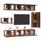 vidaXL TV-Schrankset Wandmontiert 8 pcs Altholz Holzwerkstoff