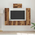 vidaXL TV-Schrankset Wandmontiert 7 pcs Altholz Holzwerkstoff