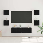 vidaXL TV-Schrankset 6 pcs Schwarz Eichen-Optik Holzwerkstoff