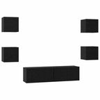 vidaXL TV-Schrankset 6 pcs Schwarz Eichen-Optik Holzwerkstoff