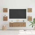vidaXL TV-Schrankset Wandmontiert 6 pcs Artisan-Eiche Holzwerkstoff