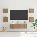 vidaXL TV-Schrankset Wandmontiert 6 pcs Artisan-Eiche Holzwerkstoff