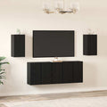 vidaXL TV-Schrankset 7 pcs Schwarz Eichen-Optik 30,5 x 30 x 60 cm
