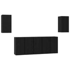 vidaXL TV-Schrankset 7 pcs Schwarz Eichen-Optik 30,5 x 30 x 60 cm