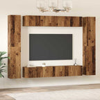 vidaXL TV-Schrankset Wandmontiert 10 pcs Altholz Holzwerkstoff