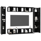 vidaXL TV-Schrankset 10 pcs Schwarz Eichen-Optik Holzwerkstoff