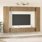 vidaXL TV-Schrankset Wandmontiert 10 pcs Artisan-Eiche Holzwerkstoff