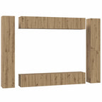 vidaXL TV-Schrankset Wandmontiert 10 pcs Artisan-Eiche Holzwerkstoff