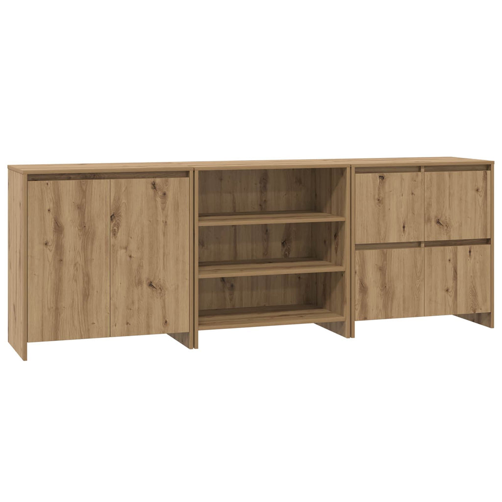 vidaXL Sideboard 3 pcs Artisan-Eiche 70 x 41 x 75 cm Holzwerkstoff