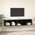 vidaXL TV-Schrank Set 2 pcs Schwarz Eichen-Optik Holzwerkstoff