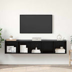 vidaXL TV-Schrank Set 2 pcs Schwarz Eichen-Optik Holzwerkstoff