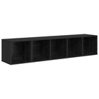 vidaXL TV-Schrank Set 2 pcs Schwarz Eichen-Optik Holzwerkstoff