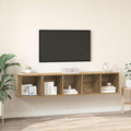 vidaXL TV-Schrank Set Wandmontiert 2 pcs Artisan-Eiche Holzwerkstoff