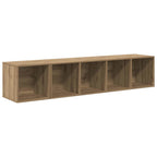 vidaXL TV-Schrank Set Wandmontiert 2 pcs Artisan-Eiche Holzwerkstoff