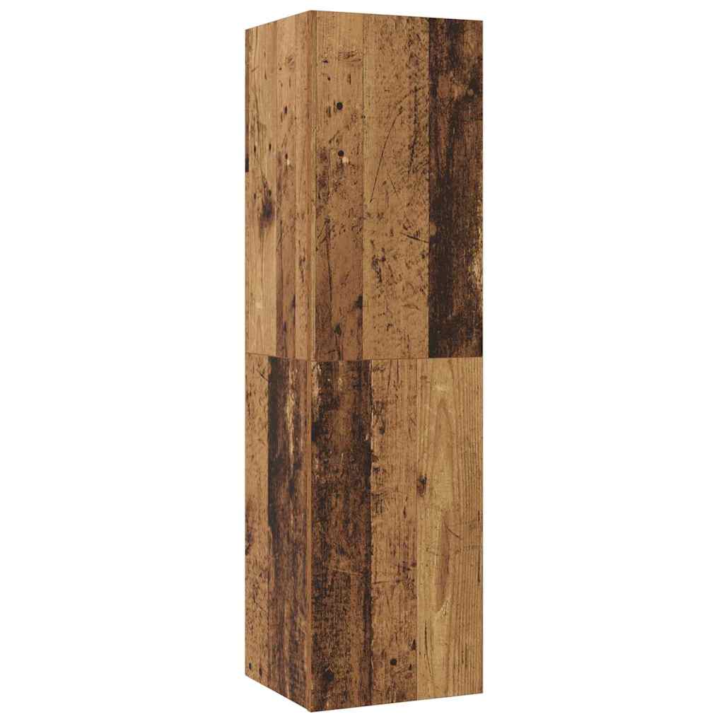 vidaXL Wand-TV-Schrank Wandmontiert 4 pcs Altholz Holzwerkstoff