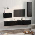 vidaXL Wand-TV-Schrank 4 pcs Schwarz Eichen-Optik Holzwerkstoff