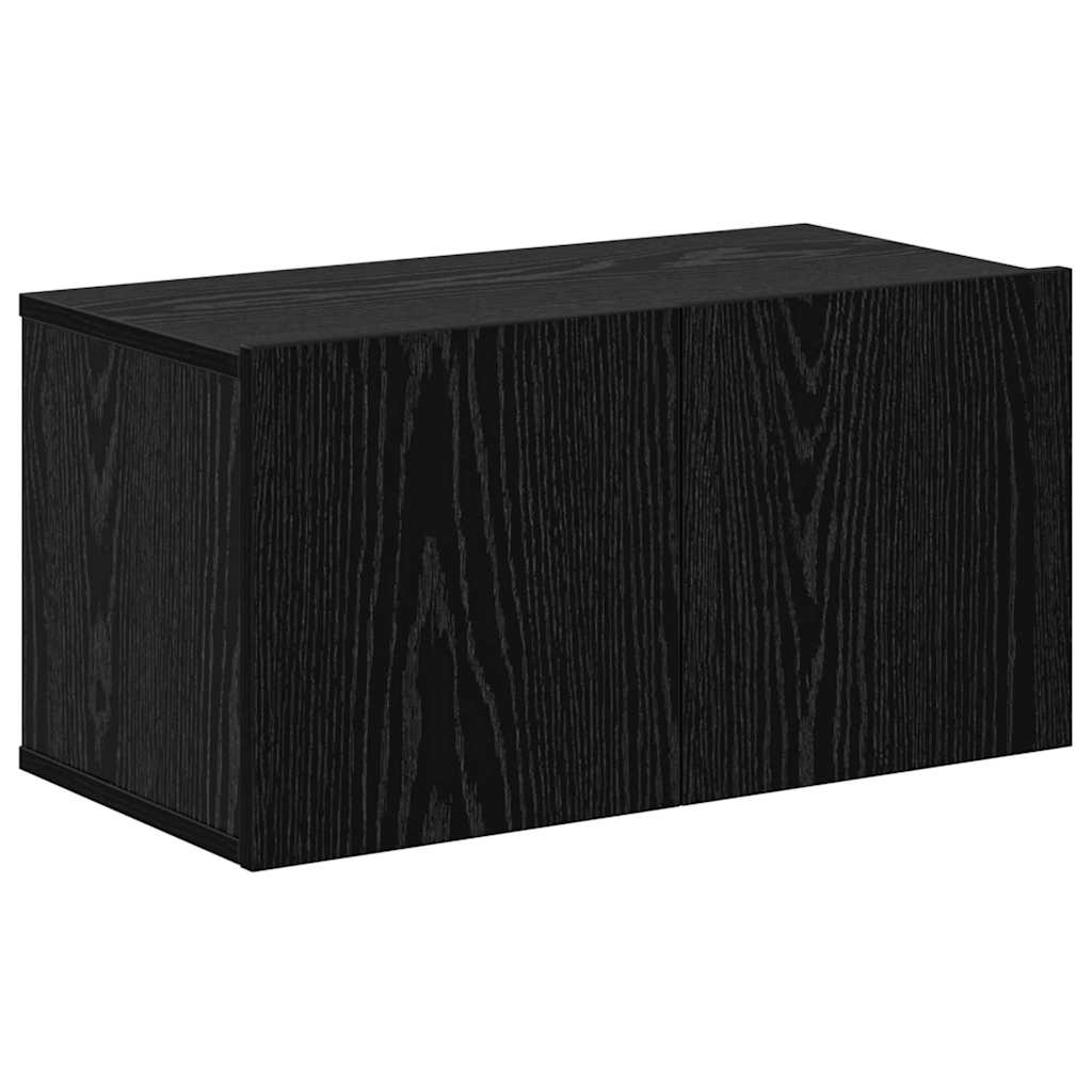 vidaXL Wand-TV-Schrank 4 pcs Schwarz Eichen-Optik Holzwerkstoff