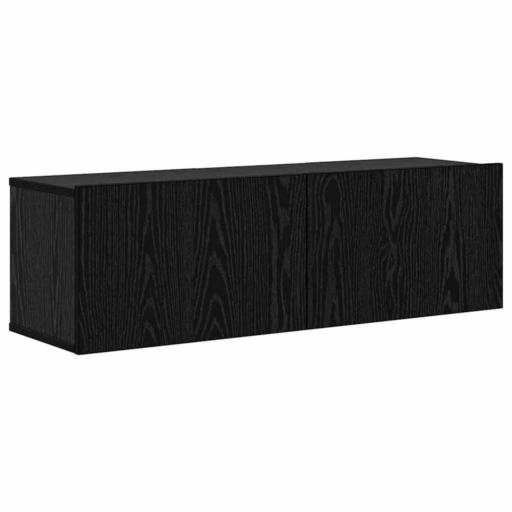 vidaXL Wand-TV-Schrank 4 pcs Schwarz Eichen-Optik Holzwerkstoff